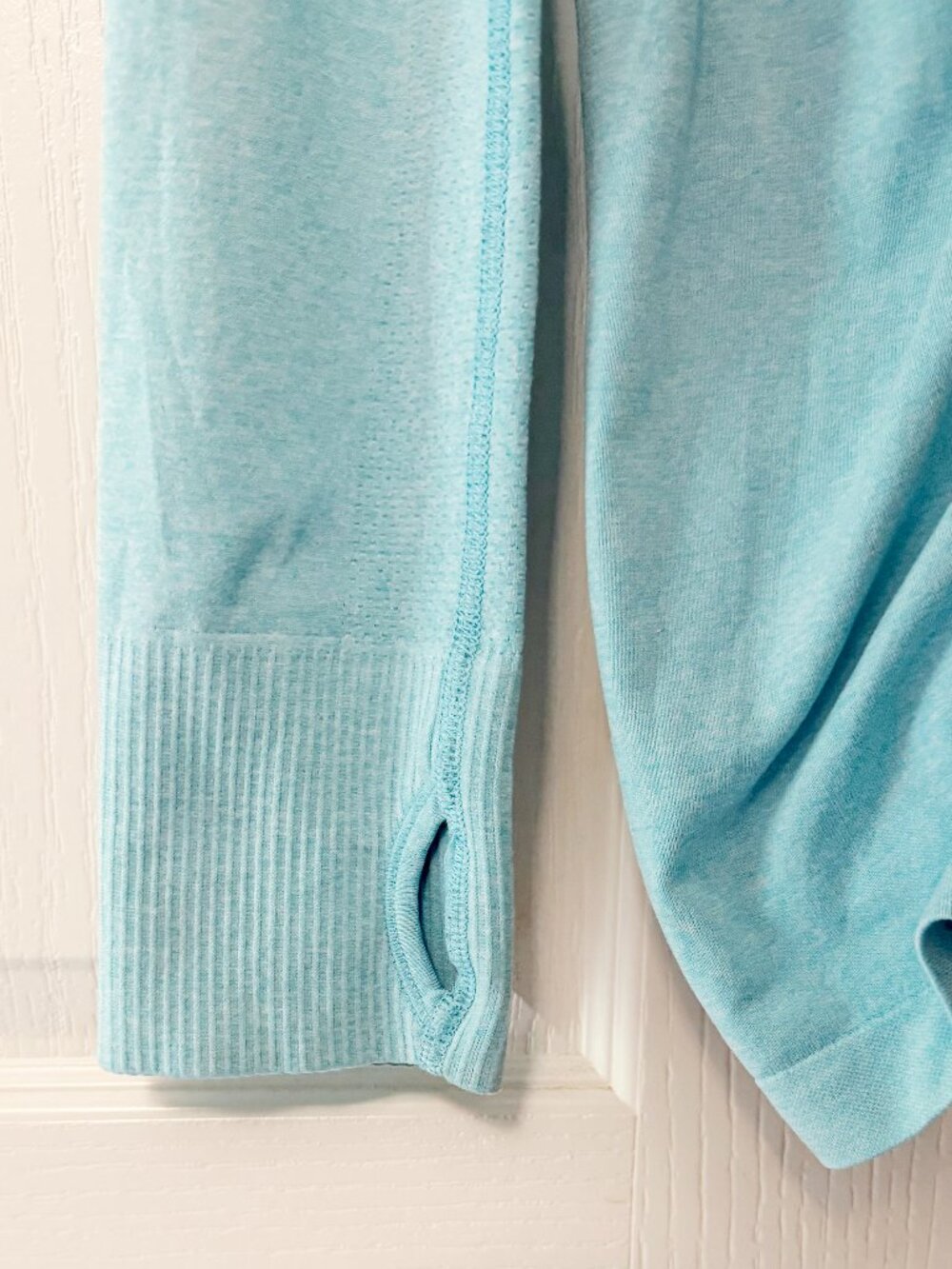 Athleta Fastest Track 1/4 Zip Pullover - Heathered Aqua Blue - Size M - Picture 4 of 8